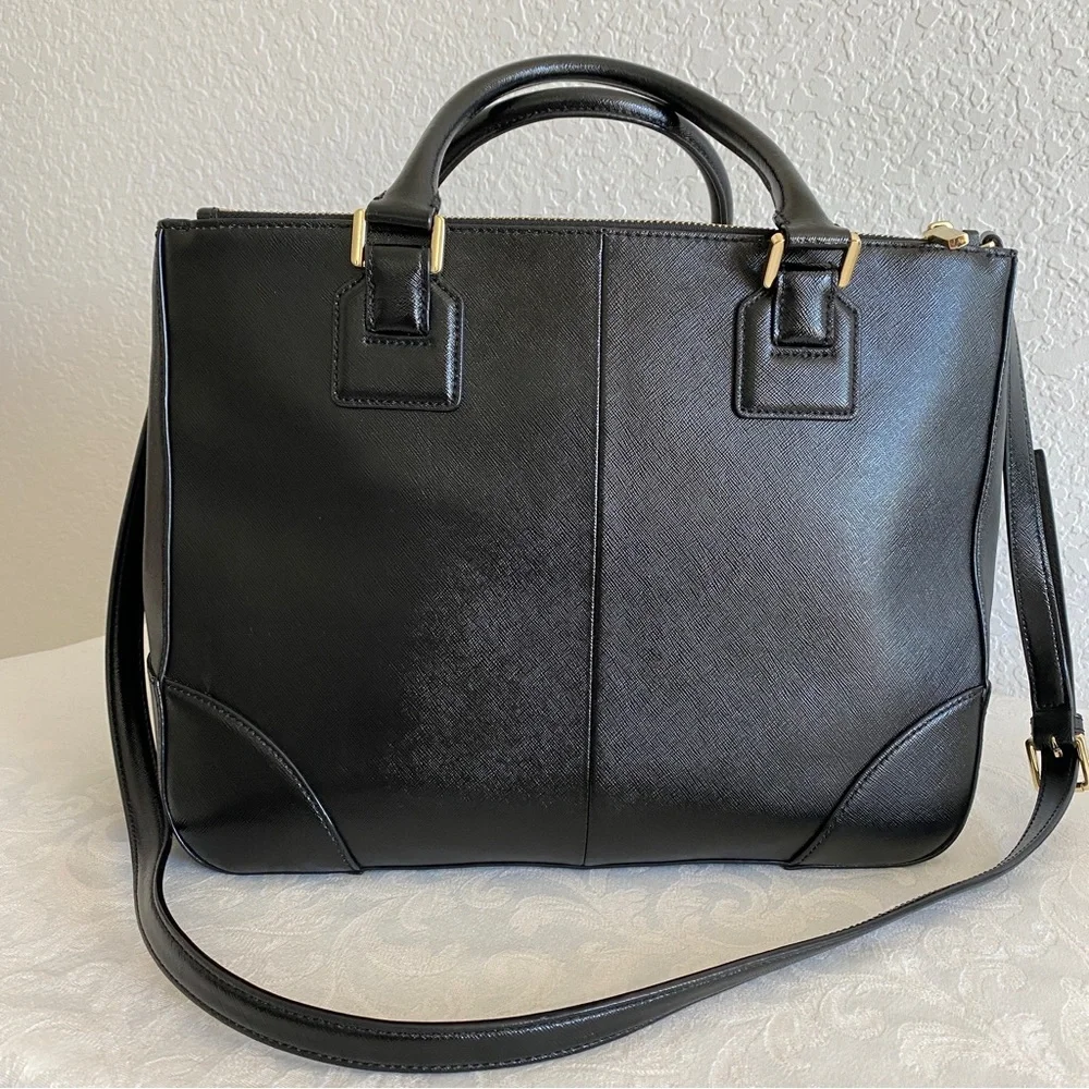 Tory Burch double zip saffiano Robinson tote